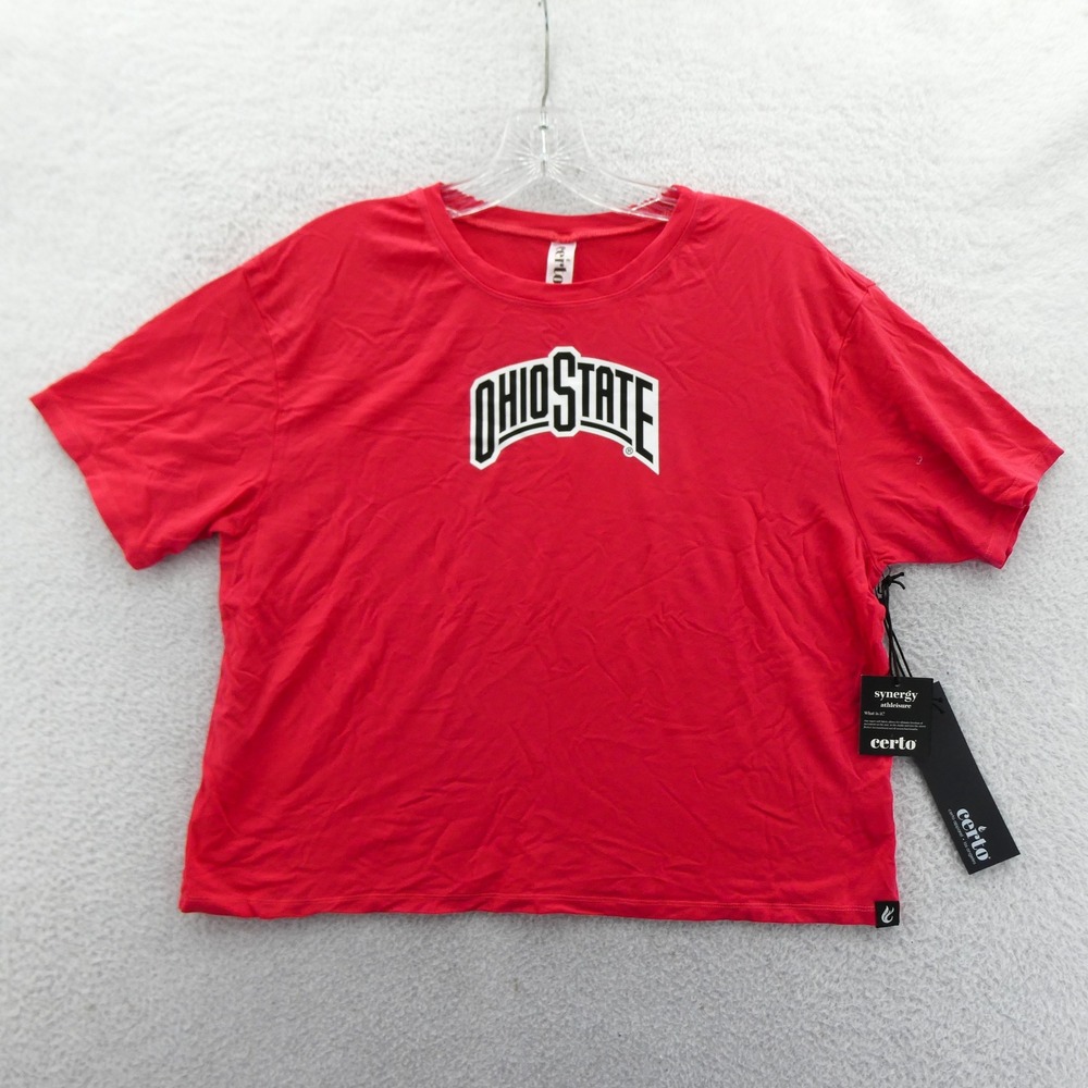Certo Shirt‎ Women Small Ohio State Buckeyes Red Crop Synergy Athleisure NCAA